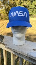 NASA SNAPBACK HAT BLUE WHITE EMBROIDERED LOGO GOOD PREOWN COND