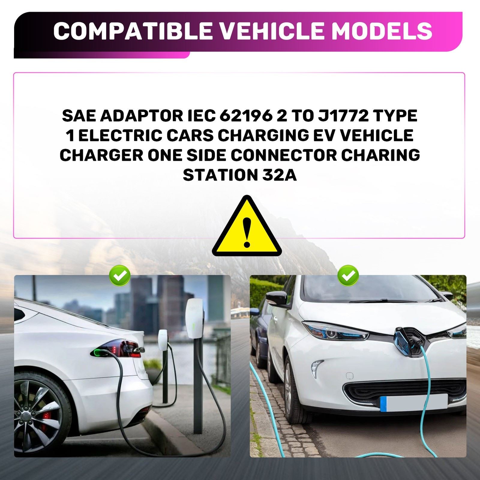 Eurowagens - Adattatore Sae Iec 62196 2 a J1772 Tipo 1 Ricarica Auto Elettriche Veicolo Ev - Miniatura 6