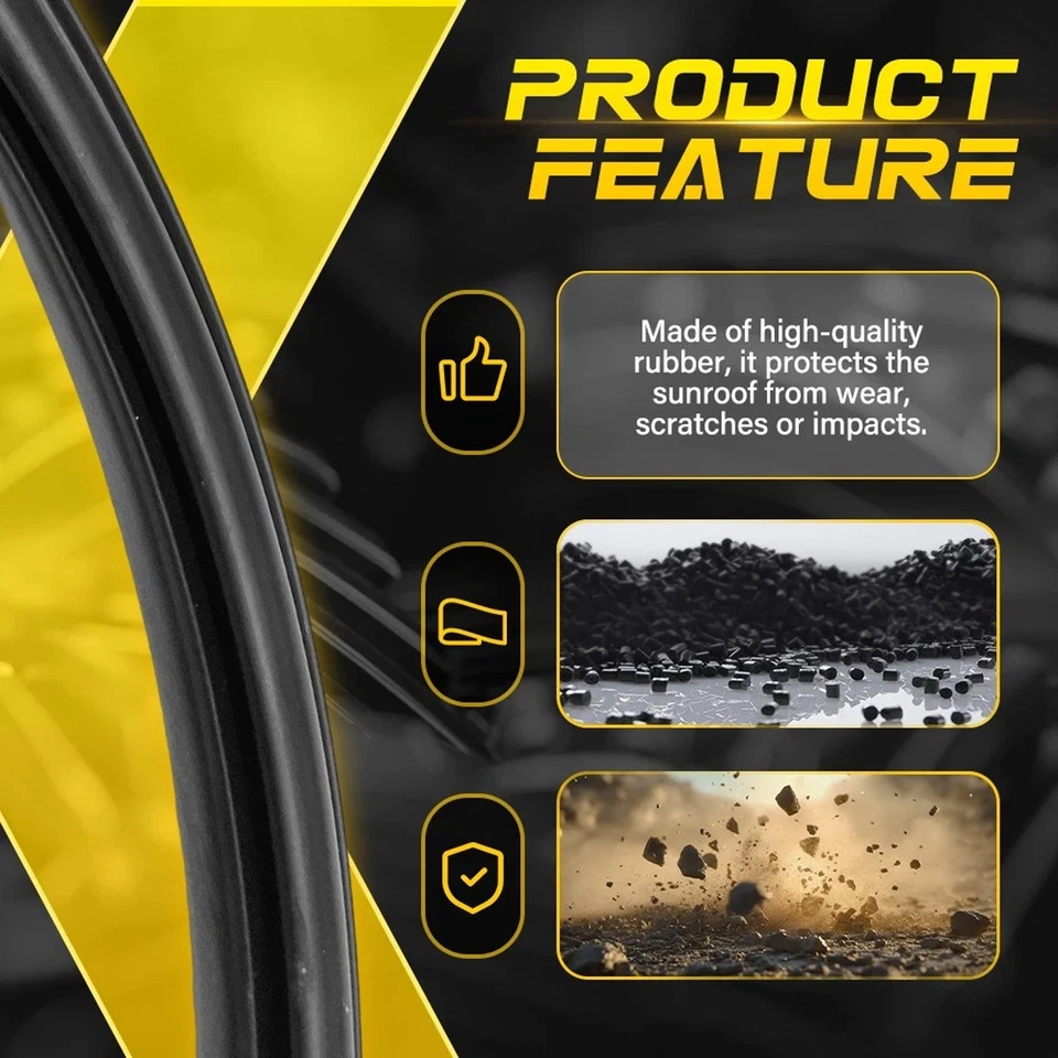 Sunroof Weatherstrip Glass Seal Gasket for GMC Sierra 1500 Yukon / XL - Imagem 3 de 4