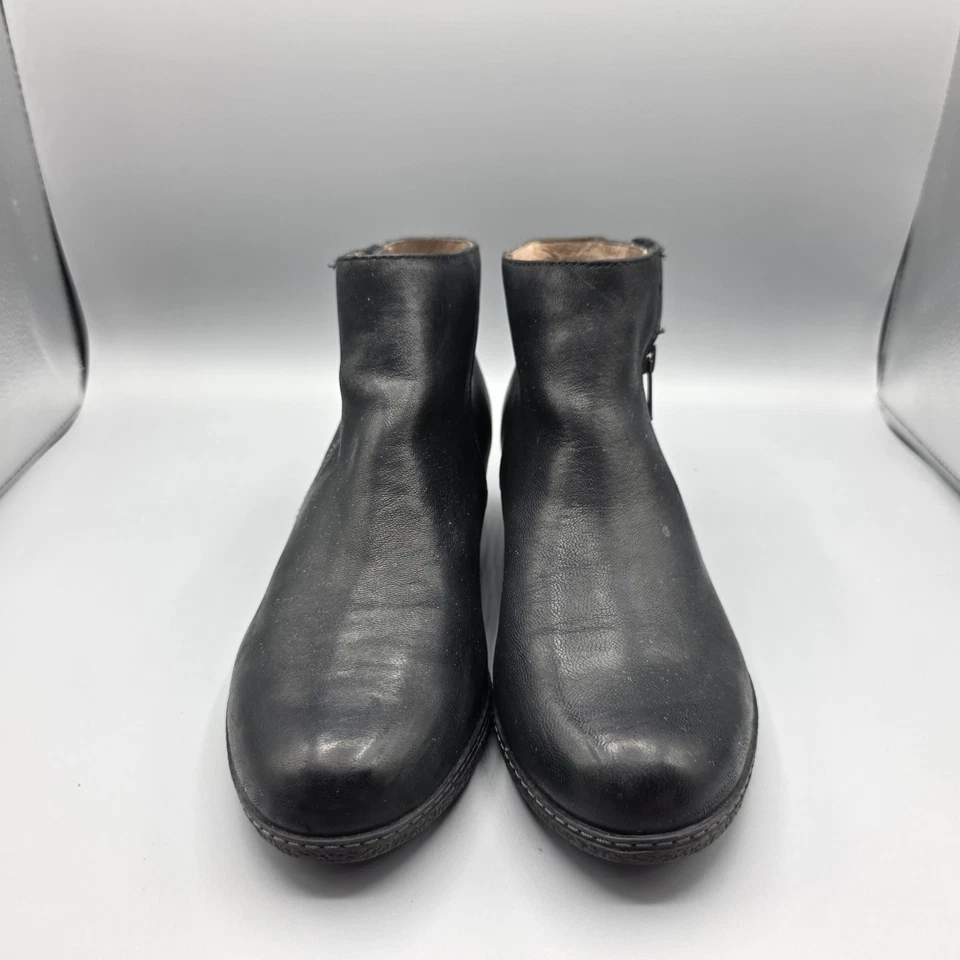 Botines Dansko Layla Mujer 37 Cuero Negro Oculto Tacón de Cuña Botines Cremallera Foto 3 de 4