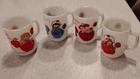VINTAGE ANCHOR HOCKING STRAWBERRY SHORTCAKE MILK GLASS MUGS LOT OF 4