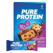 Pure Protein Chewy Chocolate Chip Bars, 50 g, 6 Count
