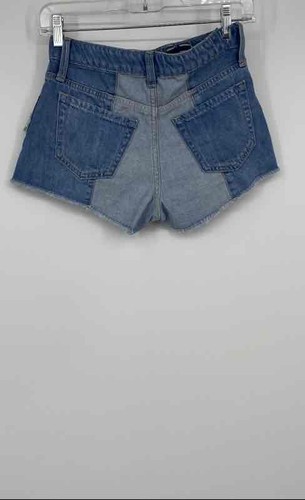 Gap Girls Blue Dark Wash Slim Fit Coin Pocket Raw Hem Jean Shorts Size 14 - Picture 2 of 7