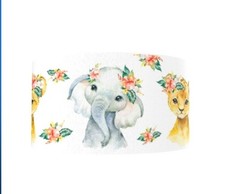 1.5" 1 yard Zoo Lion Elephant Zebra Hair Bow Grosgrain Ribbon 1090745