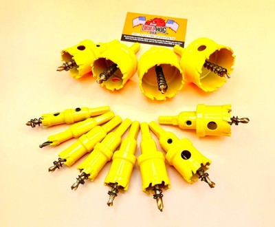 12 Pc Carbide Tip Hole Cutter Set Carbide Tipped Holesaw Tungsten TcT Drill Hog 