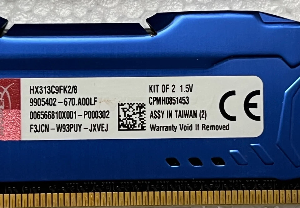 HYPERX Fury Computer RAM Set CMPH0851453 Gaming HX313C9FK2/8 - Image 3 of 4