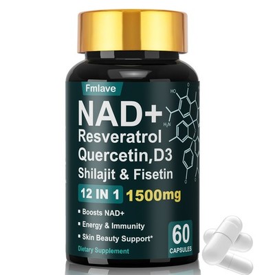 NAD+ Resveratrol Supplement 1500mg, Anti-Aging & Cellular Energy For Man & Women