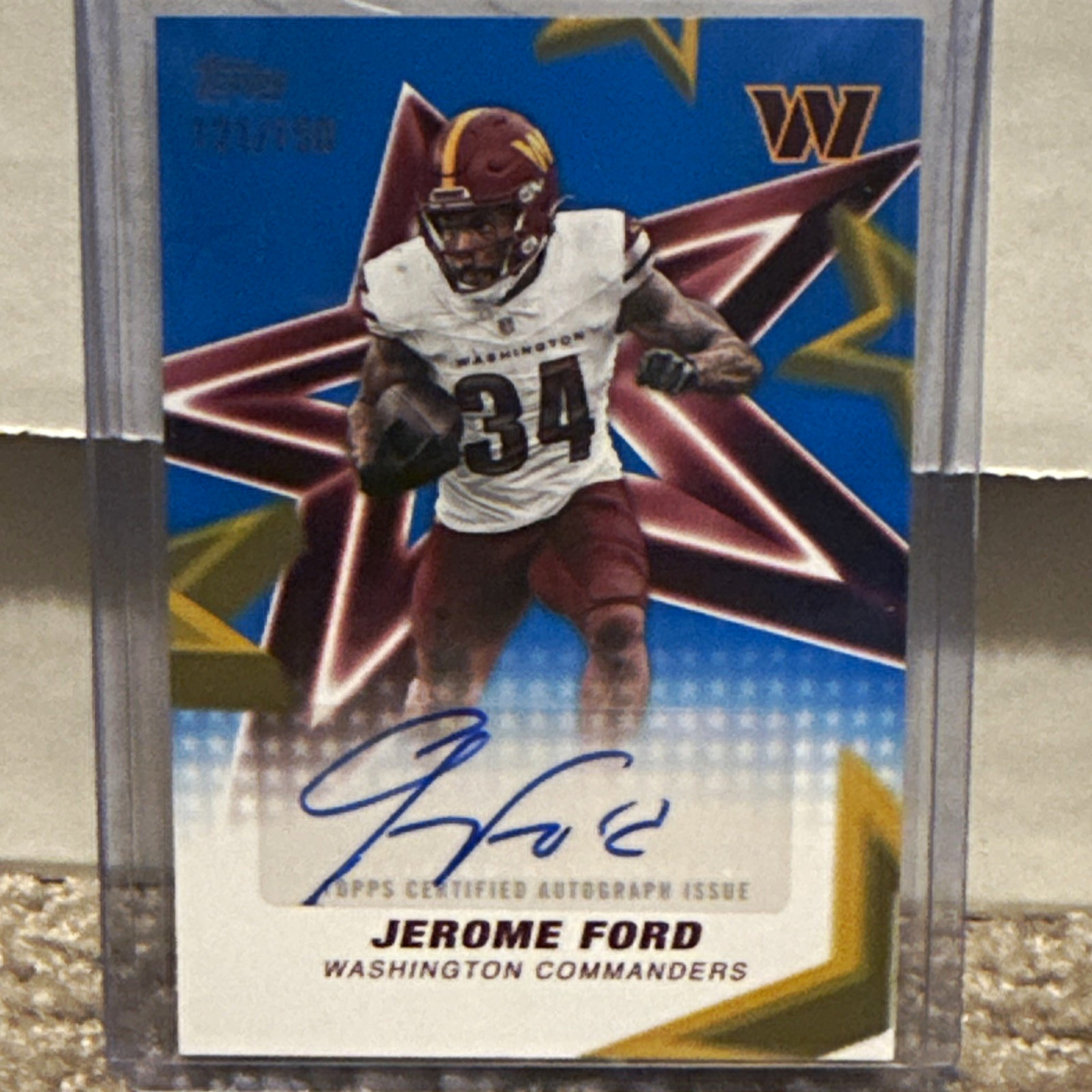 Topps Flagship Football Jerome Ford Commanders Auto NFLSA-JFO 121/150