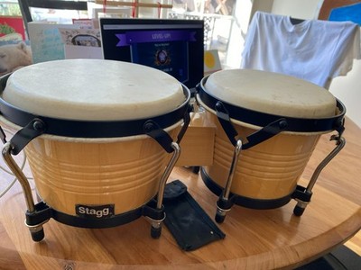 Stagg BW70N Traditional Tunable Wood Bongo Drums Natural