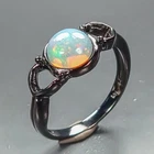 Jewellery gem Natural Opal Ring 925 Sterling Silver Size 6.5 /R470271