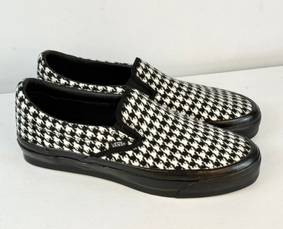 M6.5 W8-VANS LX Classic Slip-On 98 Skate Sneaker Houndstooth Black/White-507452