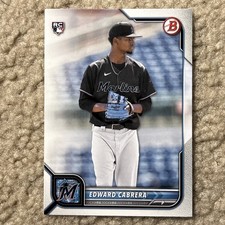 2022 Bowman Edward Cabrera Paper Rookie Card Miami Marlins. rookie card picture