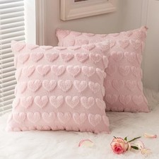 Valentines Pillow Covers 18x18 Inch Set of 2 18" x 18" Pack of 2 Light Pink