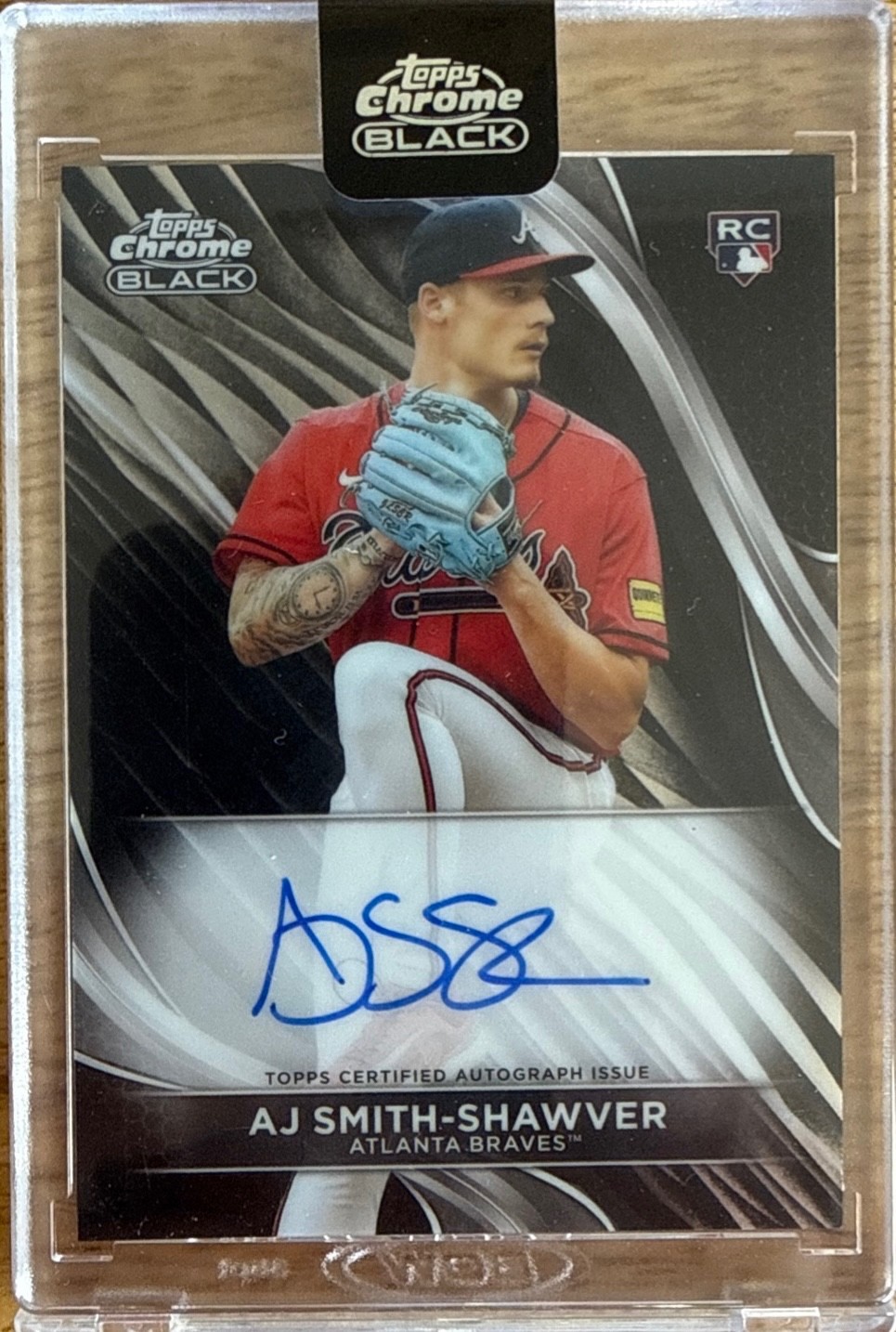 2024 Topps Chrome Black Auto AJ Smith-Shawver #CBA-AS Rookie Auto RC 4f5