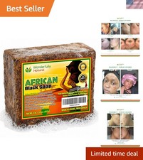 Unscented Organic African Black Soap - Fights Acne Brightens Skin Tone