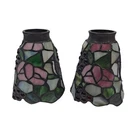 Vintage Pair Of Tiffany Style Stained Glass Lamp Shades