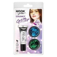 Moon Glitter Classic Chunky Clamshell 3g - Fix Gel Set Costume Make Up
