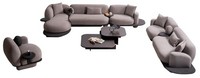 Modernes Sofa-Set Stilvolles Ecksofa Polster 3-Sitzer Textilsessel