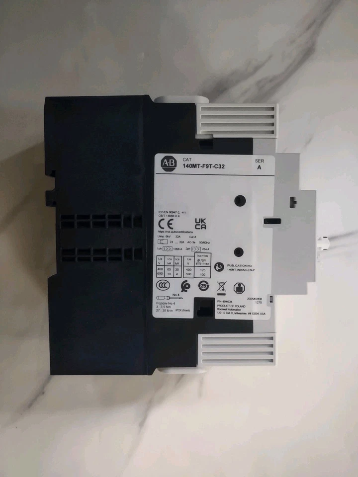 Allen Bradley 140MT-F9T-C32 Ser. Protector de motor A PN-494634/C.B. *NUEVO*ENVÍO GRATUITO* Foto 4 de 4