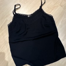 cabi Women's Black Lace Camisole Tank Top Adjustable Strap Size M