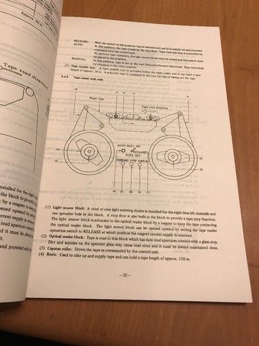 Fanuc Tape Cut Model I Operator's Manual - Picture 5 of 9