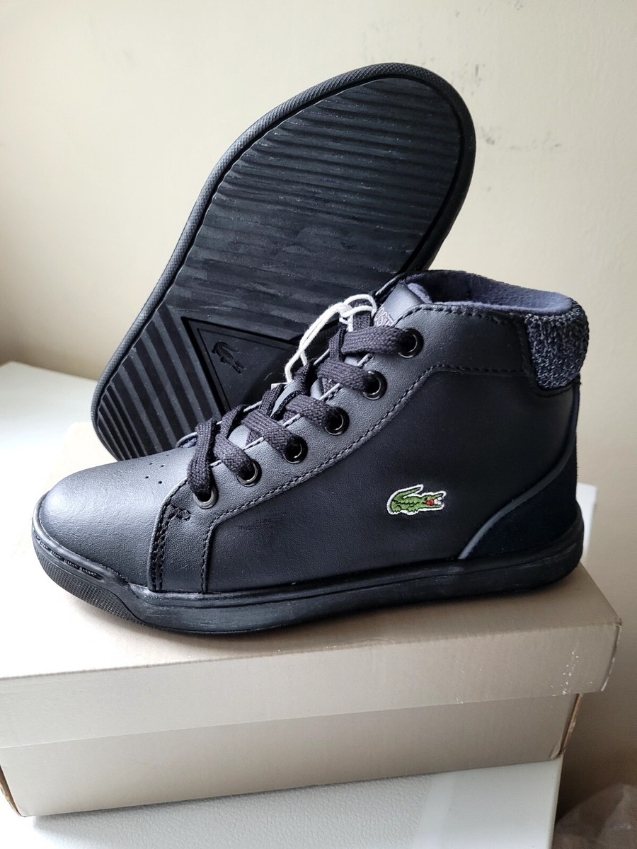 Junior Boys Lacoste Trainers High Top Size UK EU