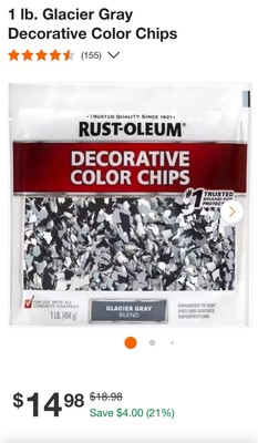 Rust-Oleum 312449 Decorative Color Chips Glacier Gray 1 Lb. for  