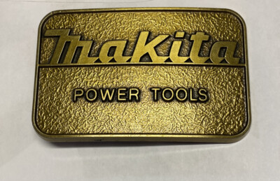 #ad RARE Vintage SOLID BRASS BELT BUCKLE • MAKITA POWER TOOLS ☆USA $12.00