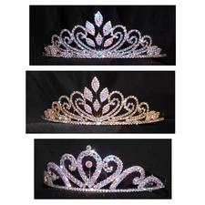 AB Hair Accessory Pageant Crown Tiara shimmering color / 1203 -1542