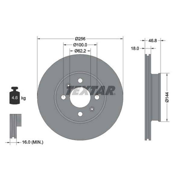 Textar 2X Bremsscheibe 92204900-image