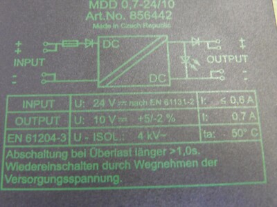 Convertitore Murr Electronik MDD 0,7-24/10 DC/DC Art. 856442 – Usato Ma Funzionante Garantito