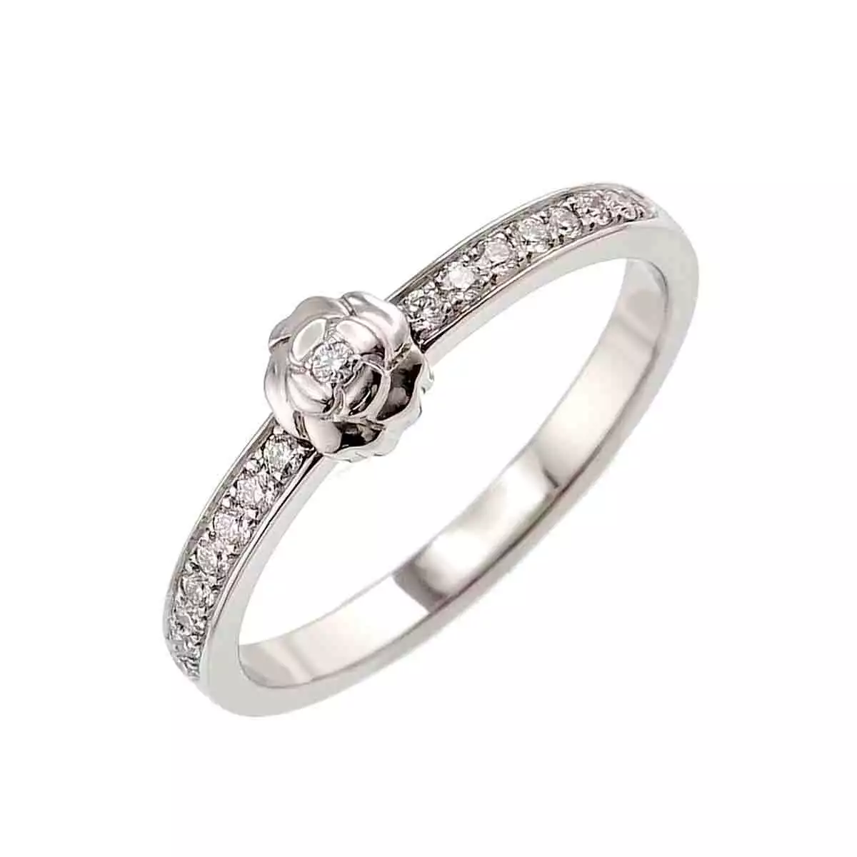 CHANEL Camellia Diamond Ring Pt size54 6.5-6.75(US) 90198881 | eBay