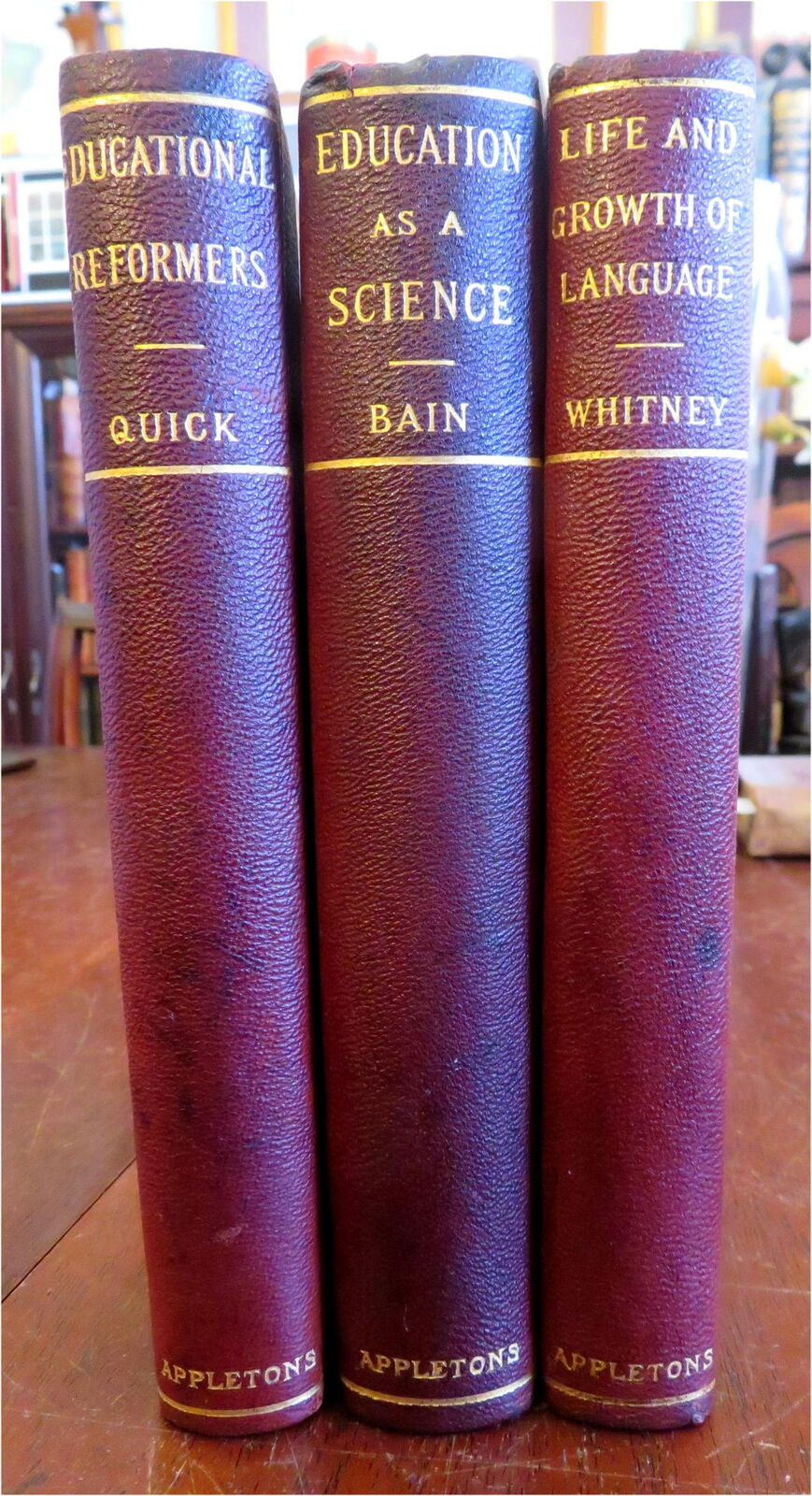 Science Of Education Linguistic Educational Reform 1896 Lot X 3 Books Leather