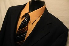 Robert Stock Blue Sport Coat Sz 43R Blazer Polyester Blend Two Gold BTN