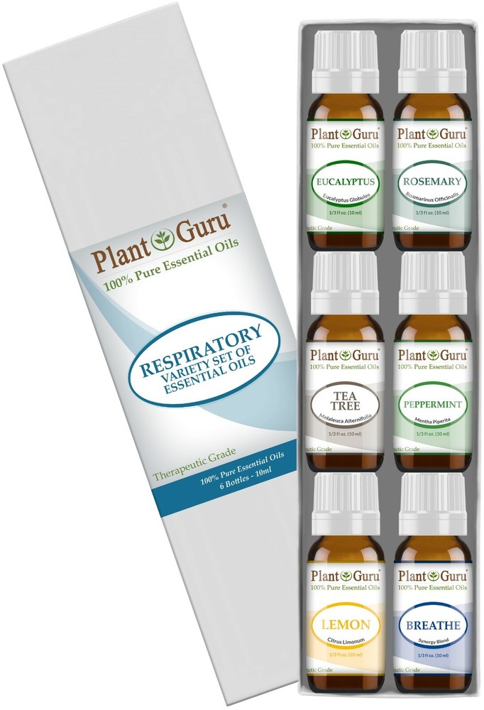 Respiratory Essential Oil Set 6 - 10 ml 100% Pure Natural Oils With Breathe Easy