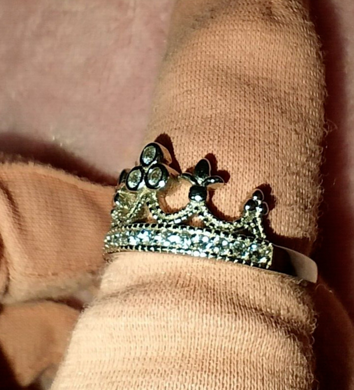 3 piece stackable ring set with green and clear c… - image 15