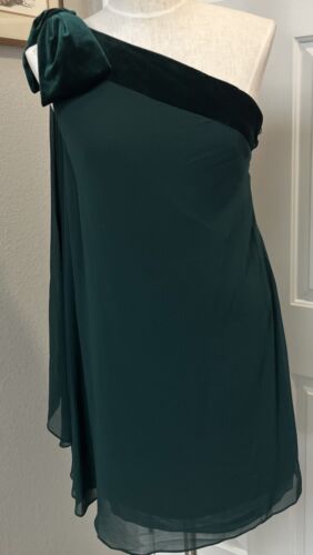 Lauren Ralph Lauren Black Label Chiffon One-Shoulder Dress Women's Size 0 Green