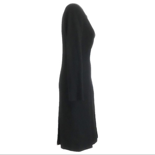 VESTIDO IRVING SAMUEL DISEÑADOR NEGRO 100% LANA VINTAGE PLISADO LÍNEA A - 10 - Imagen 2 de 10