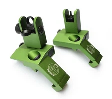 45 Degree Back Up Iron Gun Sights BUIS Reflex Angle Anodized Aluminum GREEN
