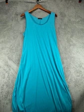 NWT Womens Dresses XL Maxi Long Blue Jeresy Knit Sleeveless Just Fashion Now