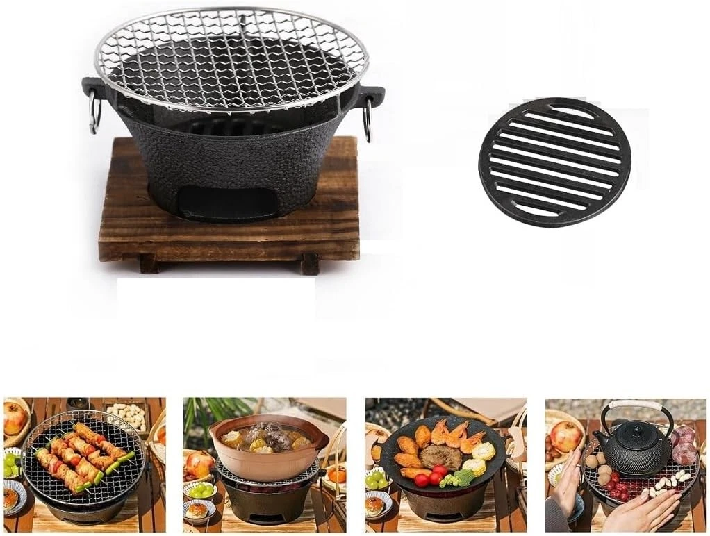 Cast Iron Hibachi Grill, Hibachi Grill Outdoor,Portable Camping Stove,Hibachi Ta