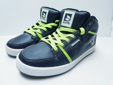 Duffs Mens Trainers / Skate shoes Fester Chav Black Green White uk 8 eu42.5