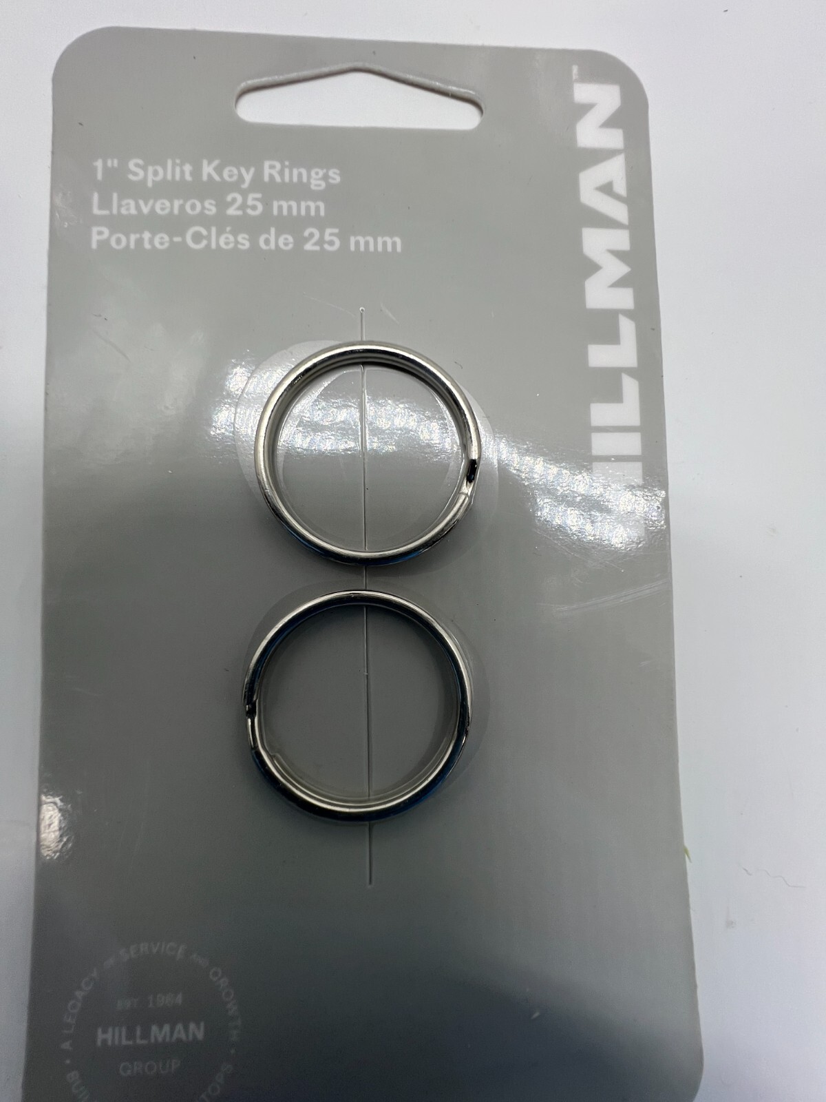 (QTY 30) Hillman 1" Split/Cable Key Ring 701286 Tempered Steel Silver 25mm