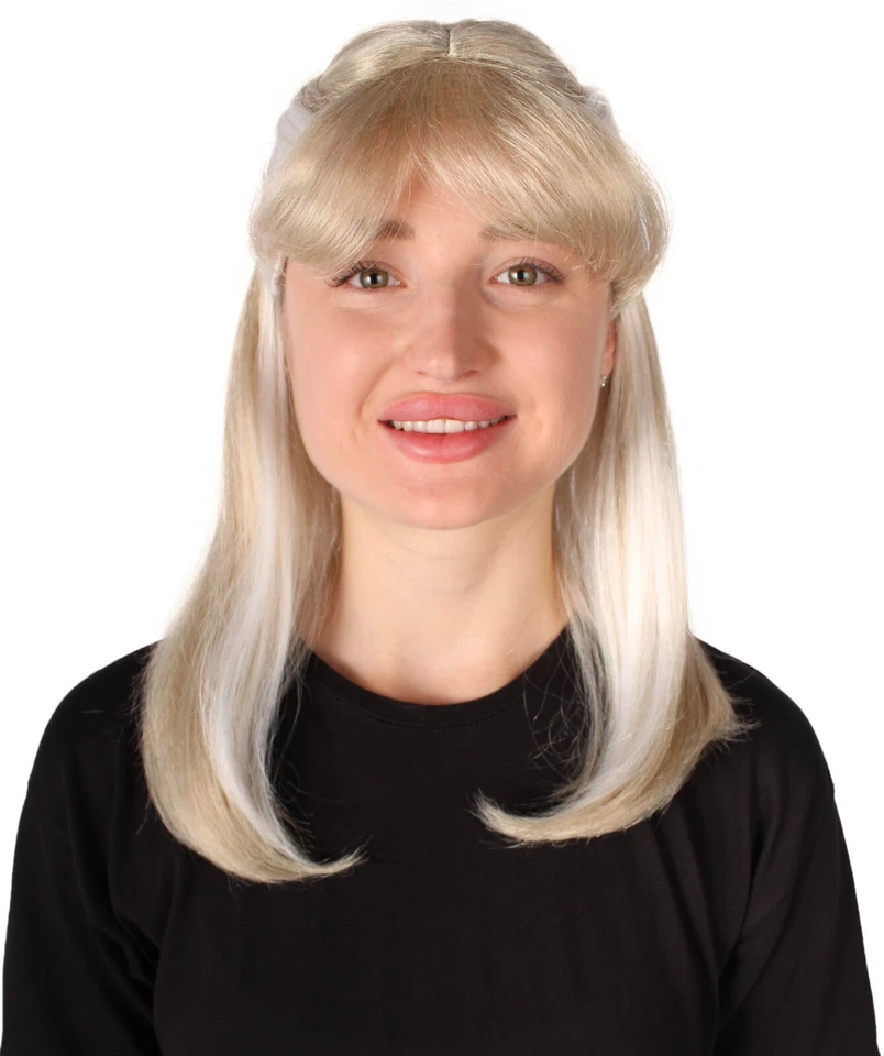 Bruja narcisista, medio cabello negro con rayas blancas, HW-6932A Foto 2 de 4