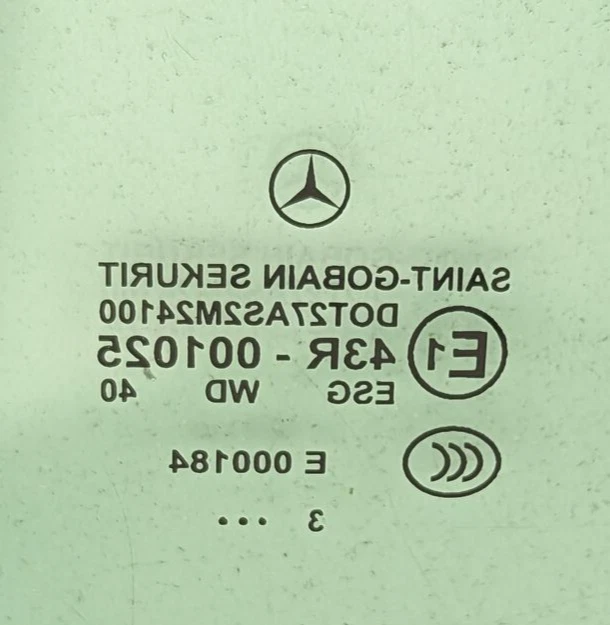 97-03 Mercedes CLK320 Pasajero Trasero Derecho Convertible Cuarto Ventana Cristal Foto 3 de 4