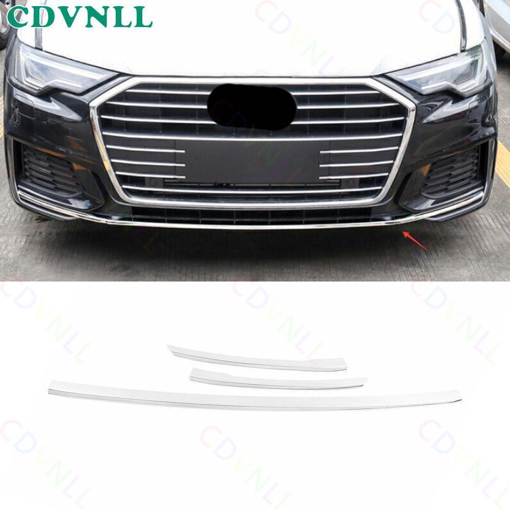 Audi A6 S6 2019-2024 Silver Front Bumper Protector Steel Trim