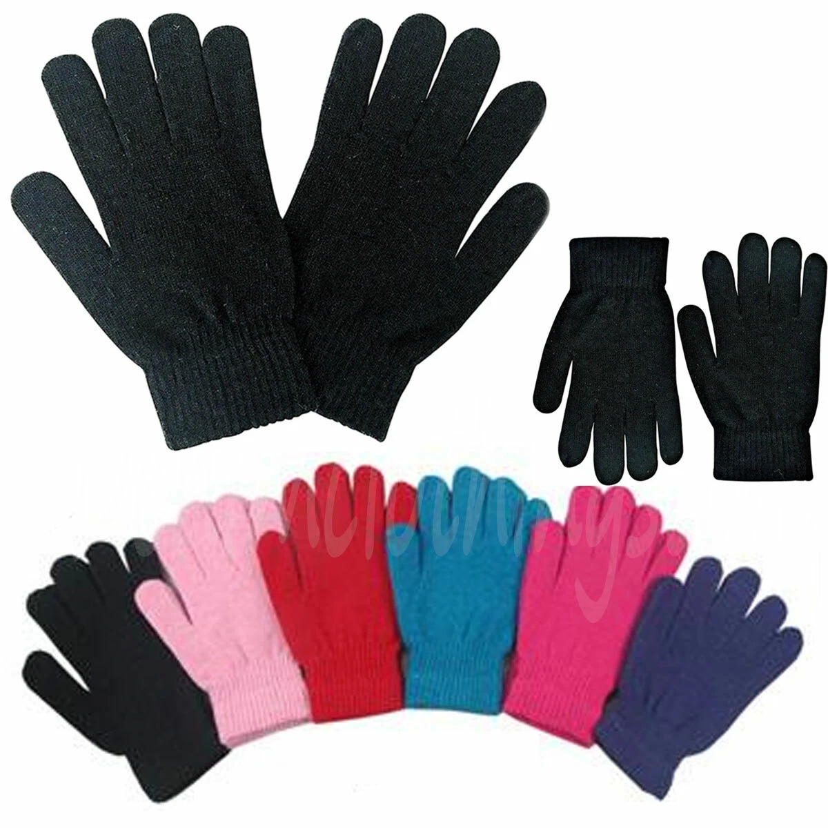 72 Pairs Men Women Assorted Warm Winter Magic Gloves Knit Stretchy Wholesale Lot