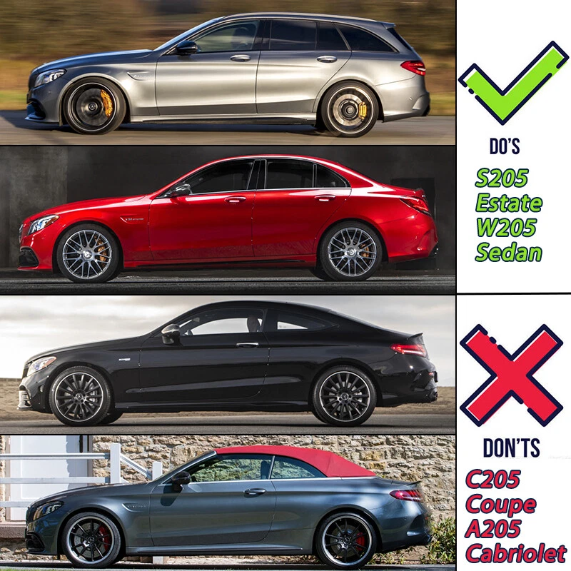 C43 Style Rear Diffuser Lip+Tips For Mercedes Benz W205 C300 Sedan 2015-2021 - Image 2 of 4