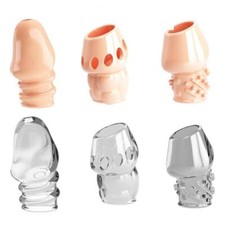 Penis Sheath Male Penis Sleeve Girth Reusable Condom Extender Enlarger Enhancing