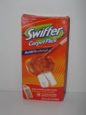 Swiffer Carpet Flick Refill 12 Cleaning Cartridges New Open Worn Box (Q)